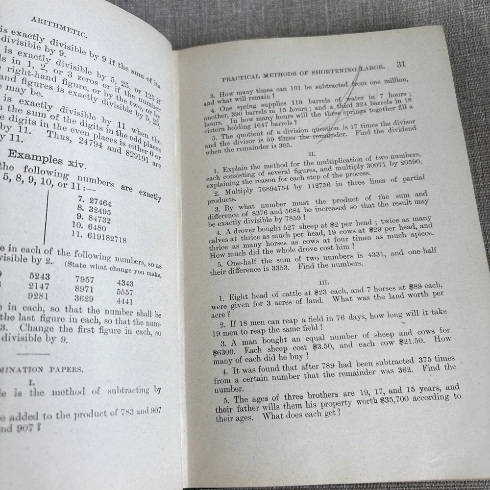 1900 Gage and Co's Educational Series Hamblin Smith's A Treatise On Arithmetic